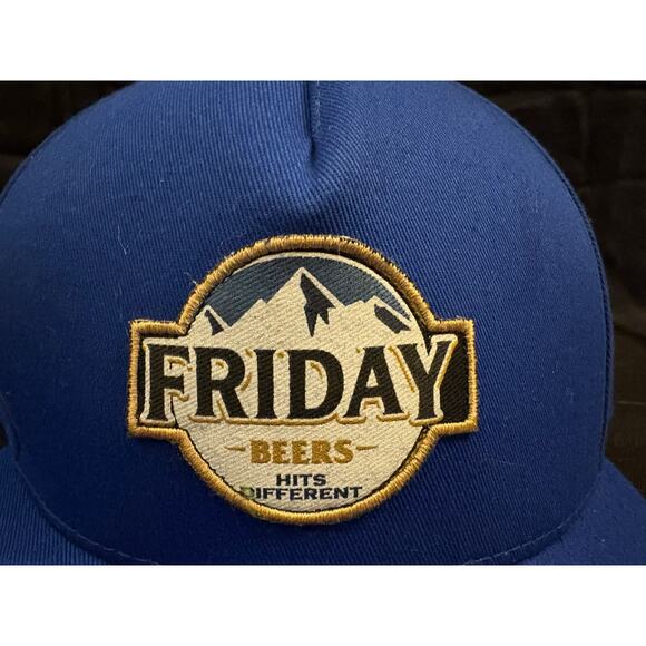 The Classics Friday Beers Hits Different Blue Snapback Hat NEW Adjustable - Picture 4 of 10